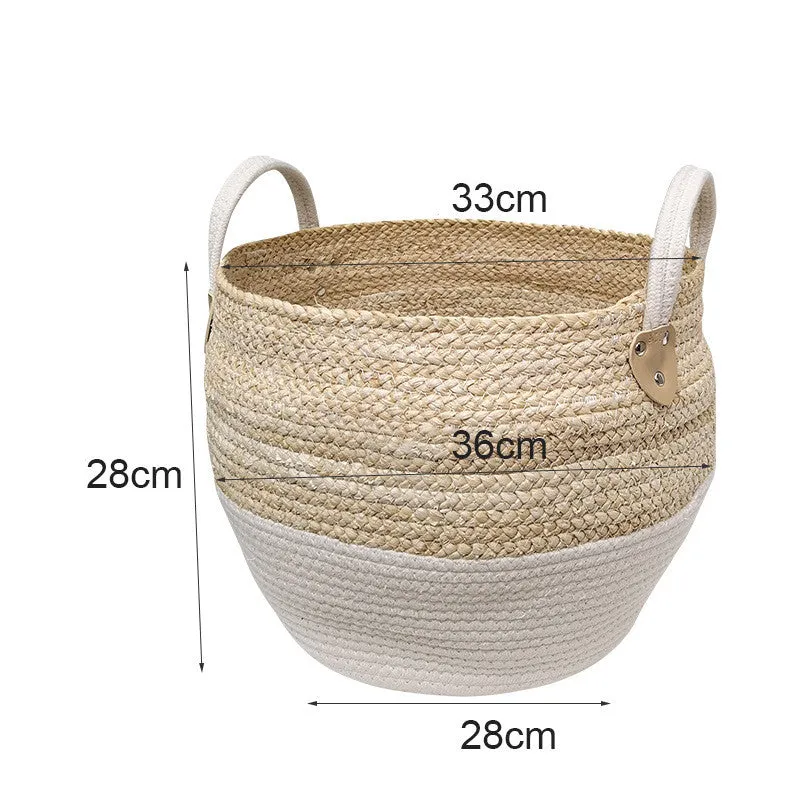 Japanese Woven Storage Basket Desktop Storage Box Snack Storage Box Toy Straw Storage Box Living Room Without Cover Basket