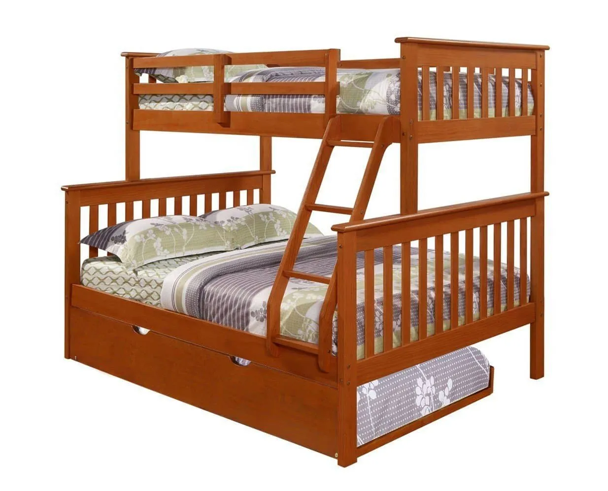 Jayden Espresso Twin over Full Bunk Bed with Trundle Bed