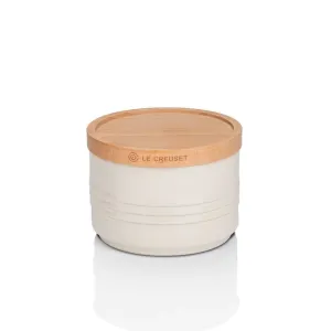 Le Creuset Stoneware Small Storage Jar with Wooden Lid Almond (DISC)