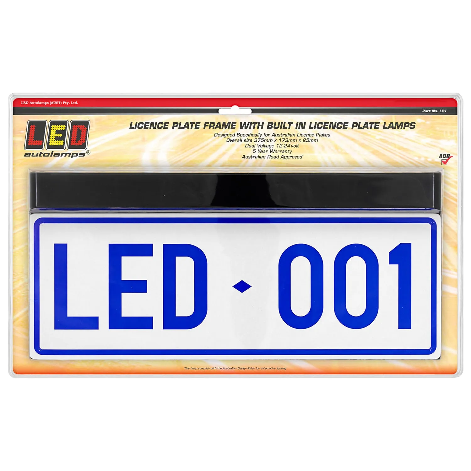 LED Autolamps LP1 LED Licence Plate Frame with Inbuilt LED Licence Lamps