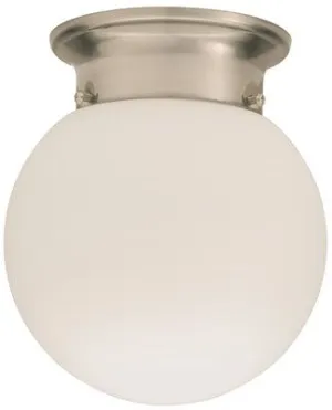 Lithonia Lighting Essentials Led Globe Ceiling Fixture Brushed Nickel 6 Inch  Led Integrated Panel Array Included