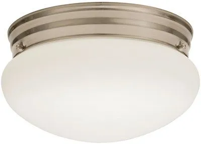 Lithonia Lighting Essentials Led Mushroom Ceiling Fixture Brushed Nickel 9 Inch  Led Integrated Panel Array Included