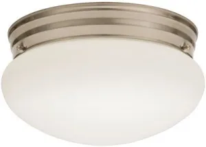 Lithonia Lighting Essentials Led Mushroom Ceiling Fixture Brushed Nickel 9 Inch  Led Integrated Panel Array Included