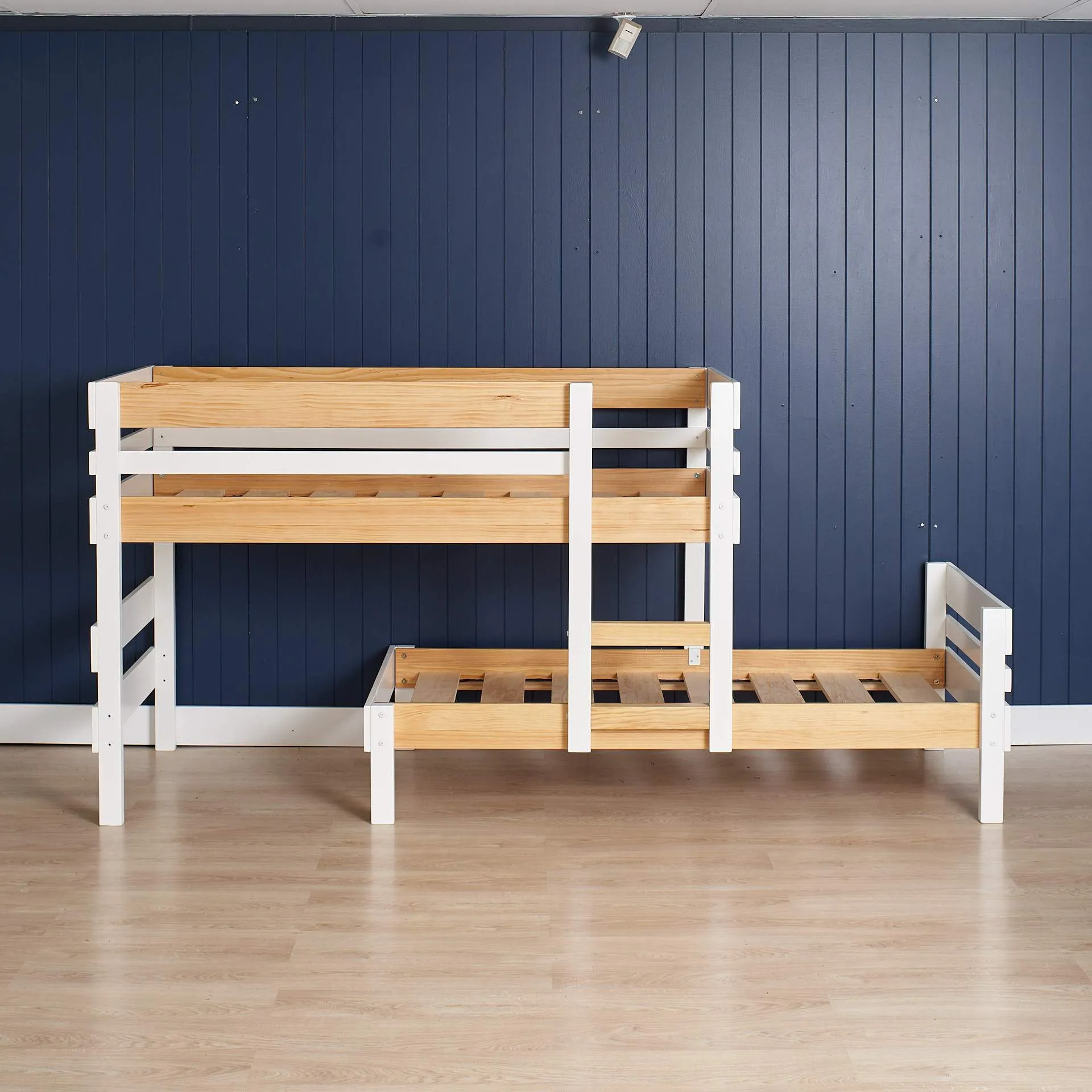 Lo-Line Long-Wall Bunk Bed with Under Bed Drawers & Lo-Line Chest