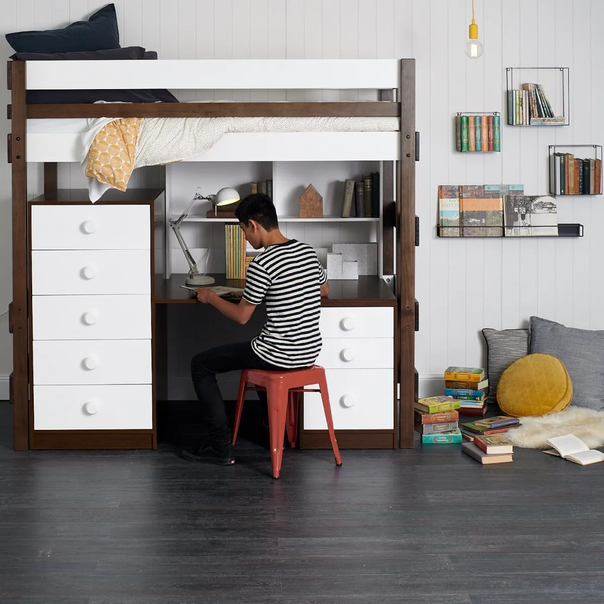 Loft Bed Bench-Desk Space Saver