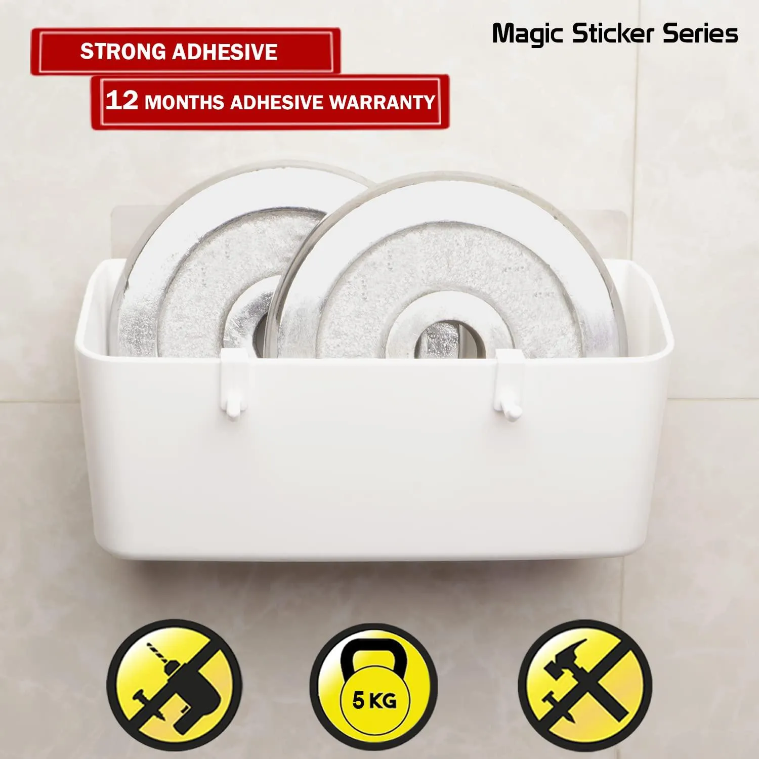 Magic Sticker Series Wall Mounted Bathroom Shelf