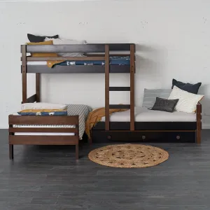 Mid-Line Long-Wall Bunk Bed with Standard Bed & Under Bed Drawers