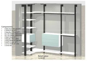 Modern Interior Modular Closet - Corner Option # 1