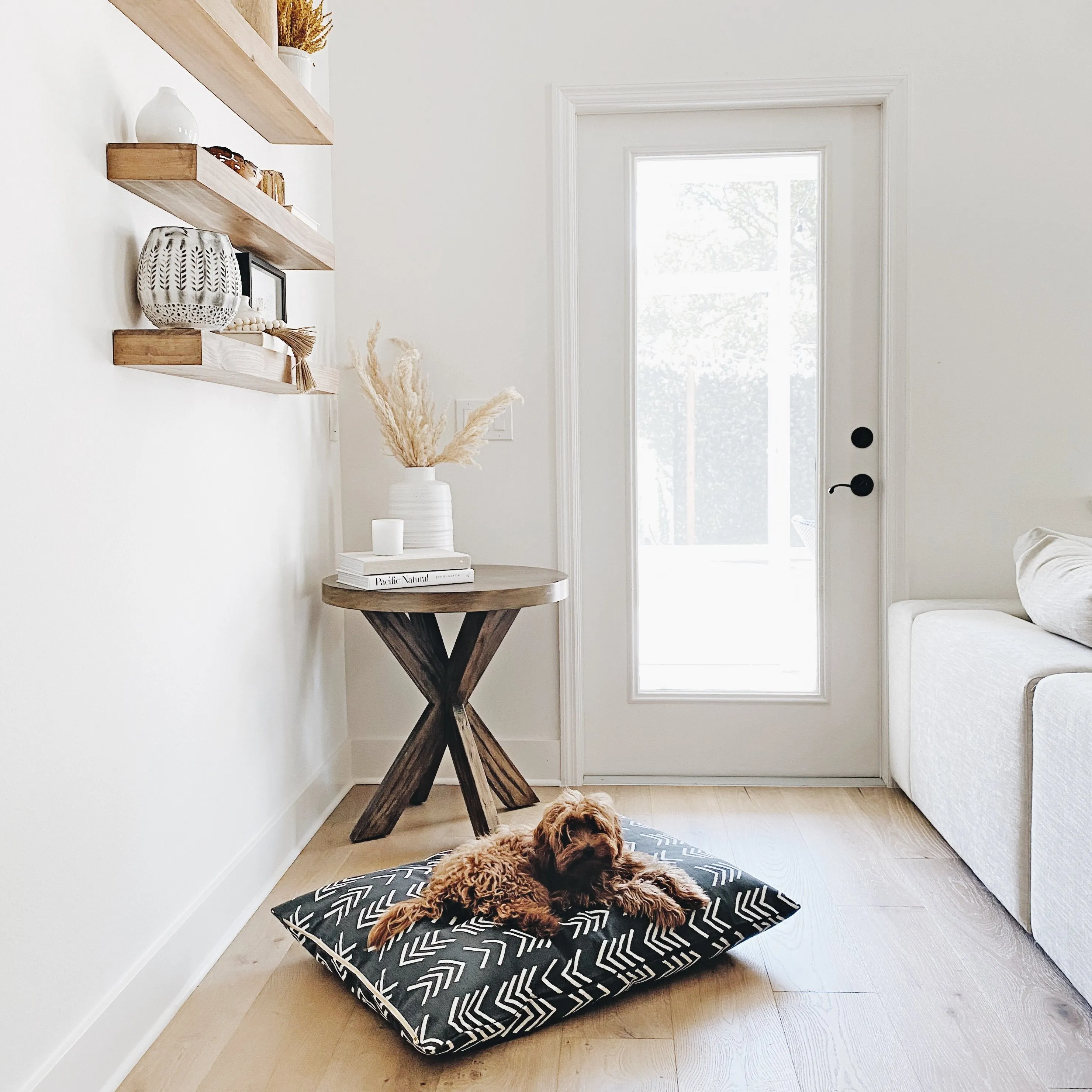 Modern Mud Cloth Black Dog Bed