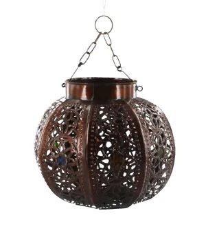 Moroccan Lamp Dark Copper Coloured Ornate Design