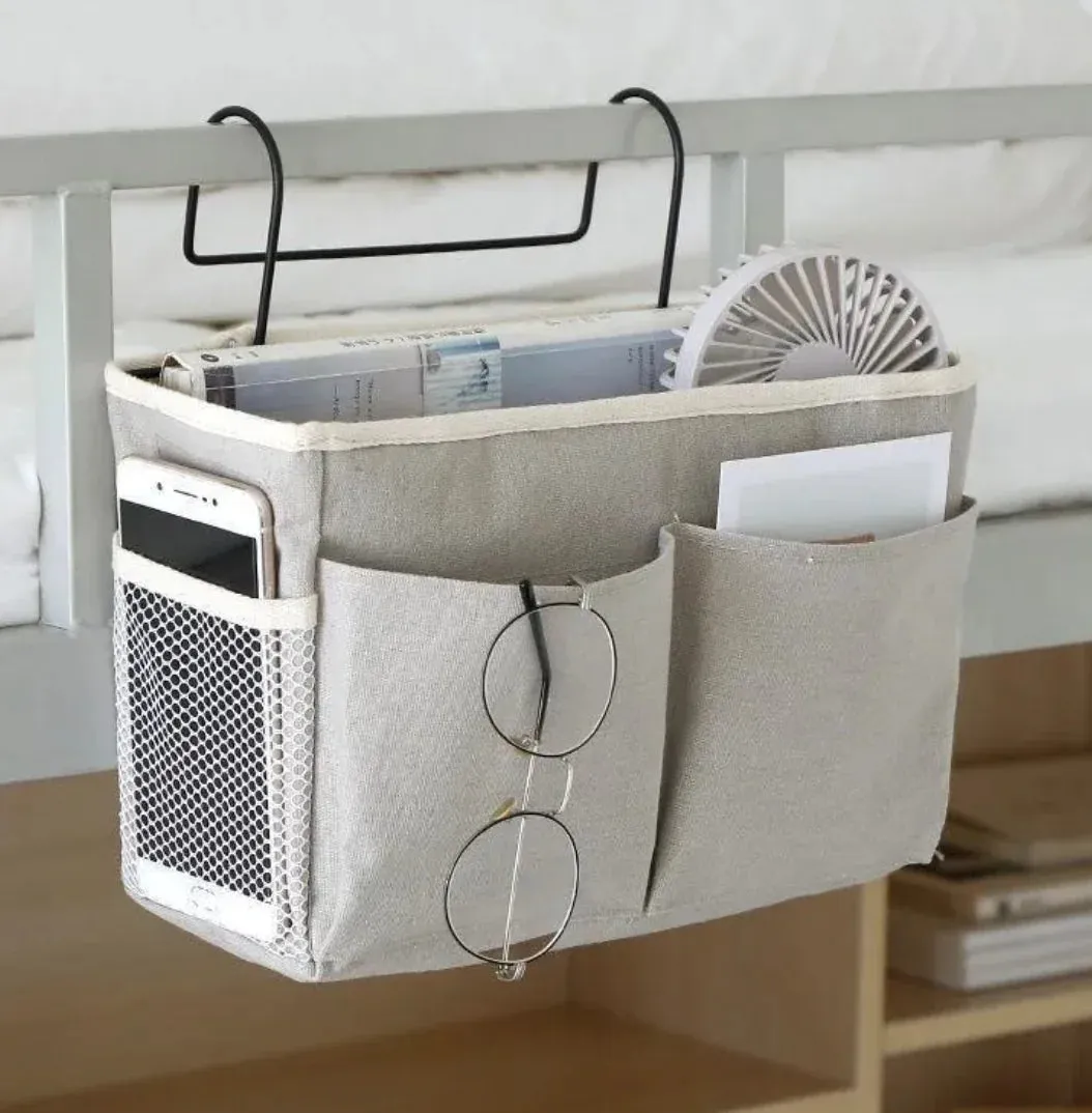 Multi-Pocket Bedside Hanging Storage Organizer