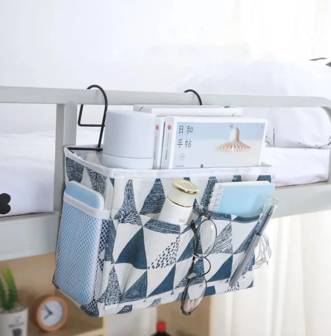 Multi-Pocket Bedside Hanging Storage Organizer