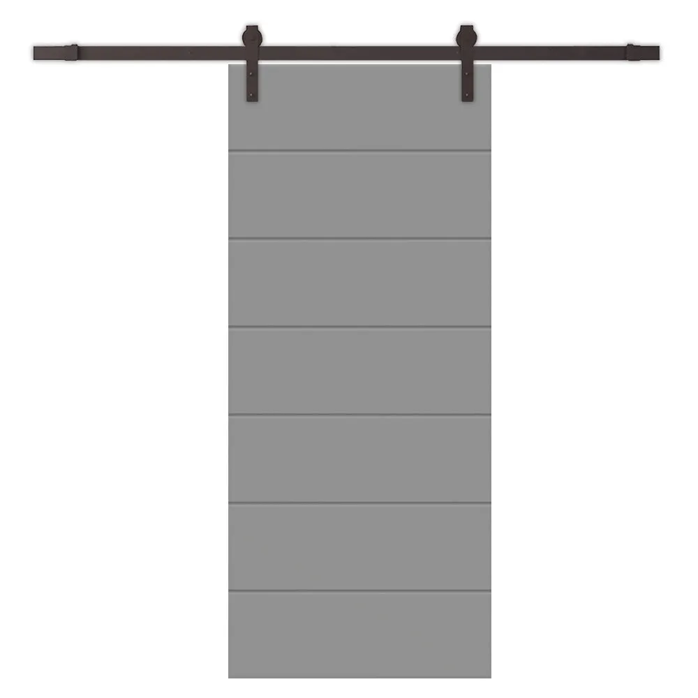 Painted Composite MDF Paneled Interior Sliding Barn Door with Hardware Kit