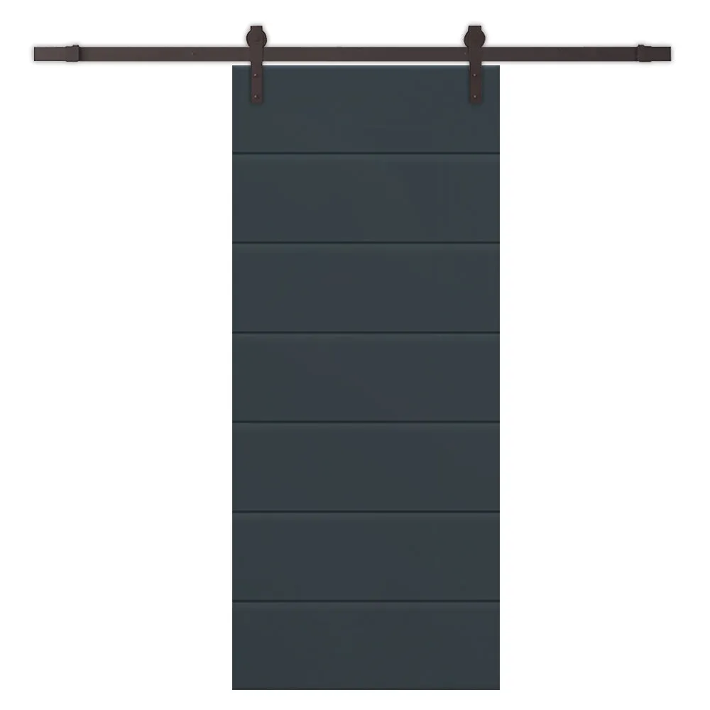 Painted Composite MDF Paneled Interior Sliding Barn Door with Hardware Kit