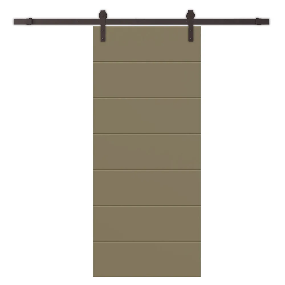 Painted Composite MDF Paneled Interior Sliding Barn Door with Hardware Kit