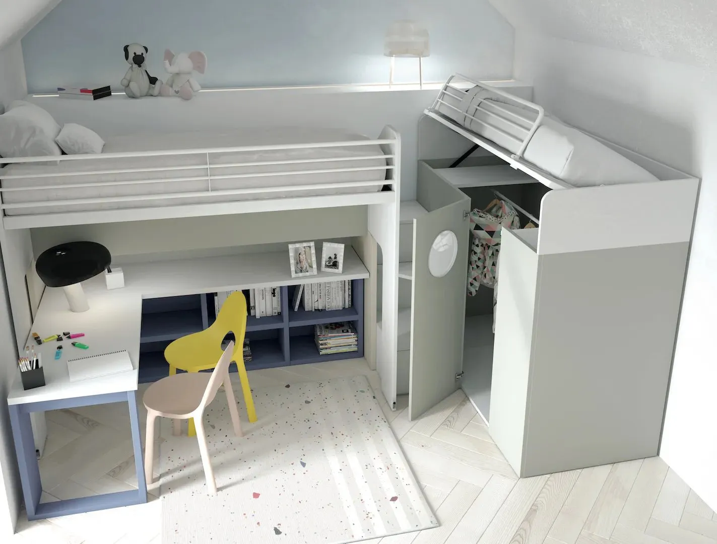 Pandora - Kids/ Teens Loft Bed and Wardrobe