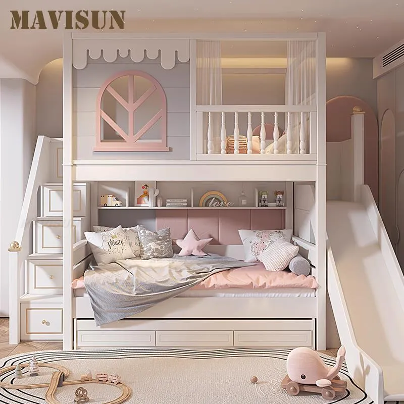 Pink Children Beds with Guardrail