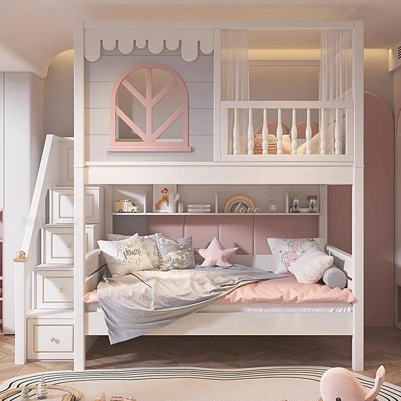 Pink Children Beds with Guardrail