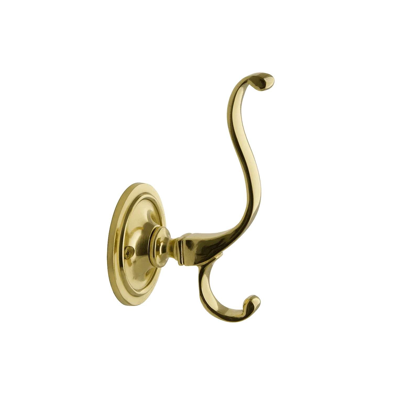 Plain Coat Hook in Polished Brass