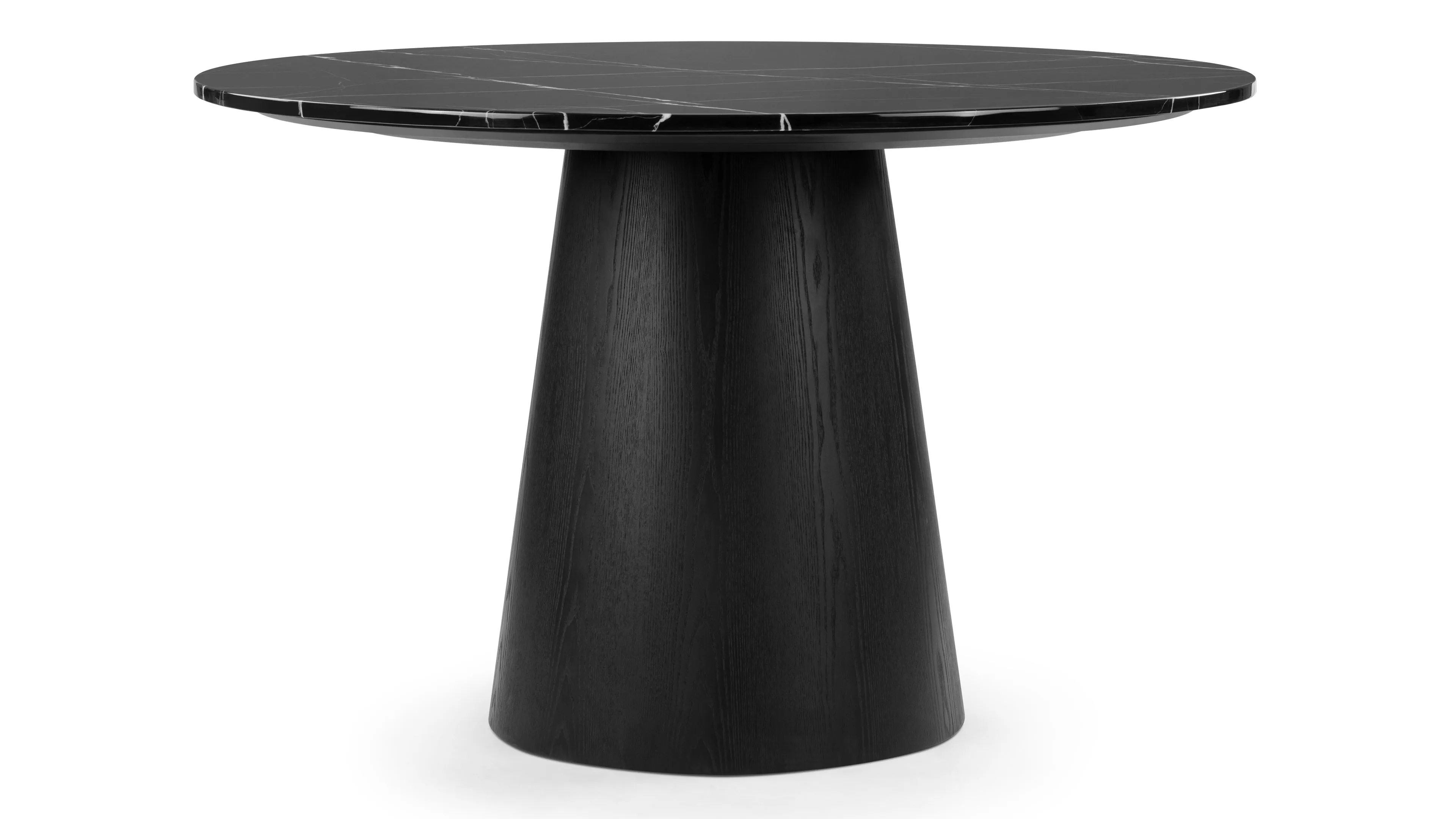 Pluto - Pluto Round Dining Table, Black Marble, 47in