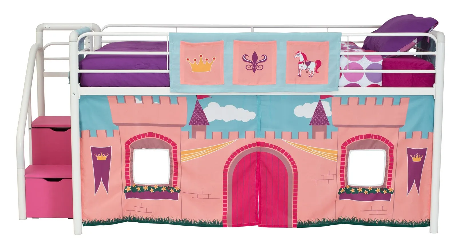 Princess Castle Curtain Set for Junior Loft Bed