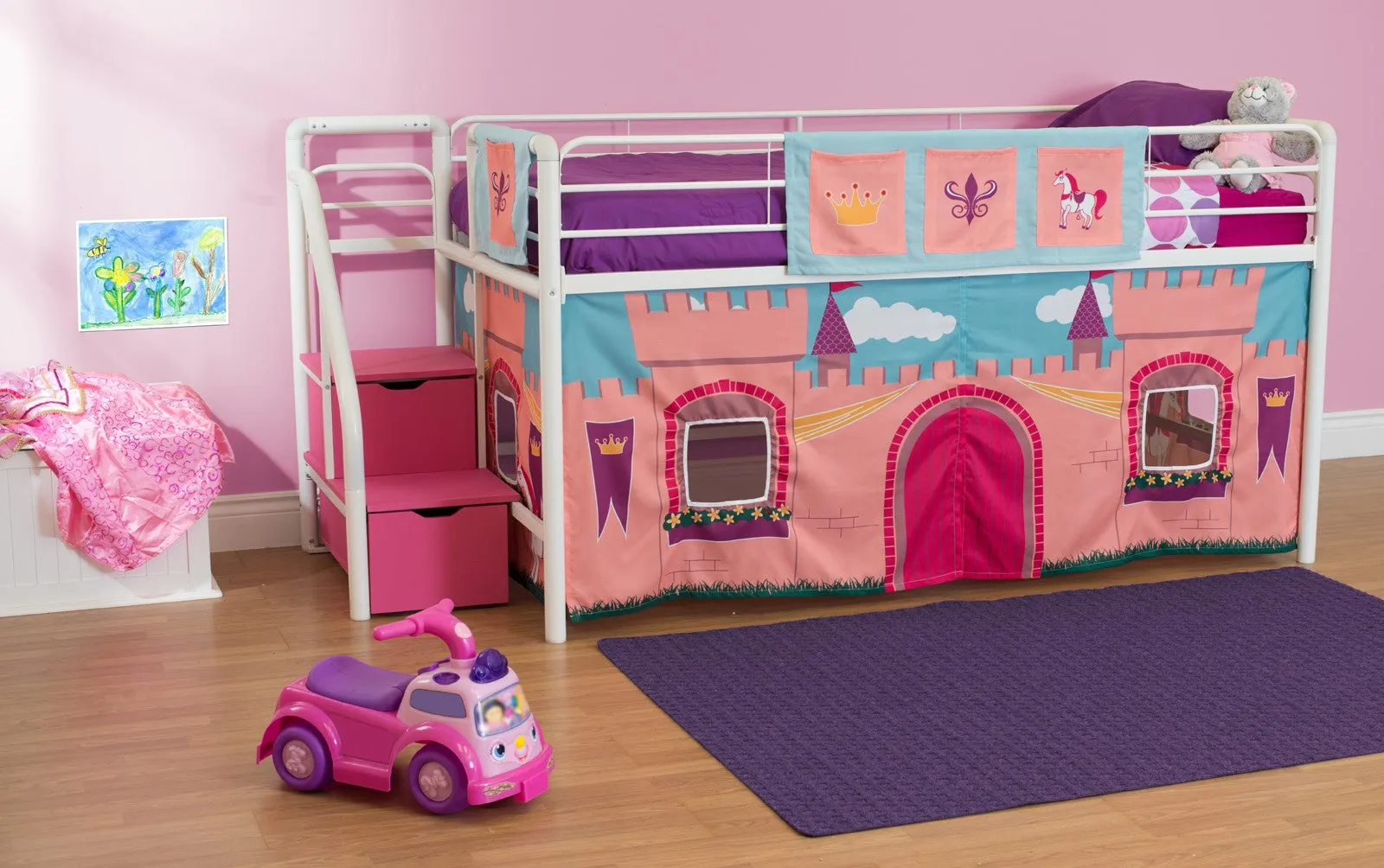 Princess Castle Curtain Set for Junior Loft Bed