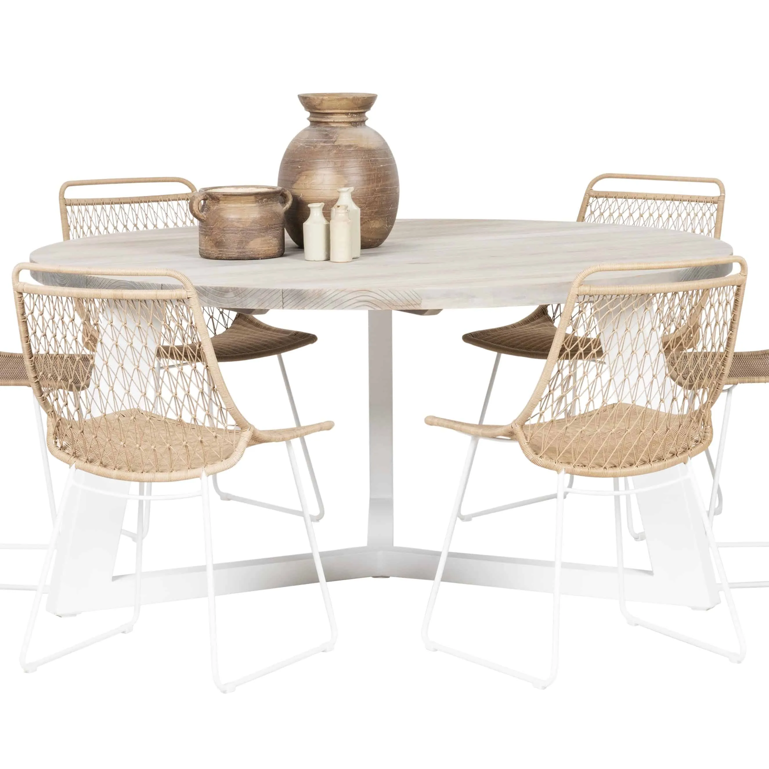 Richard Aluminium and Teak Round Dining Table