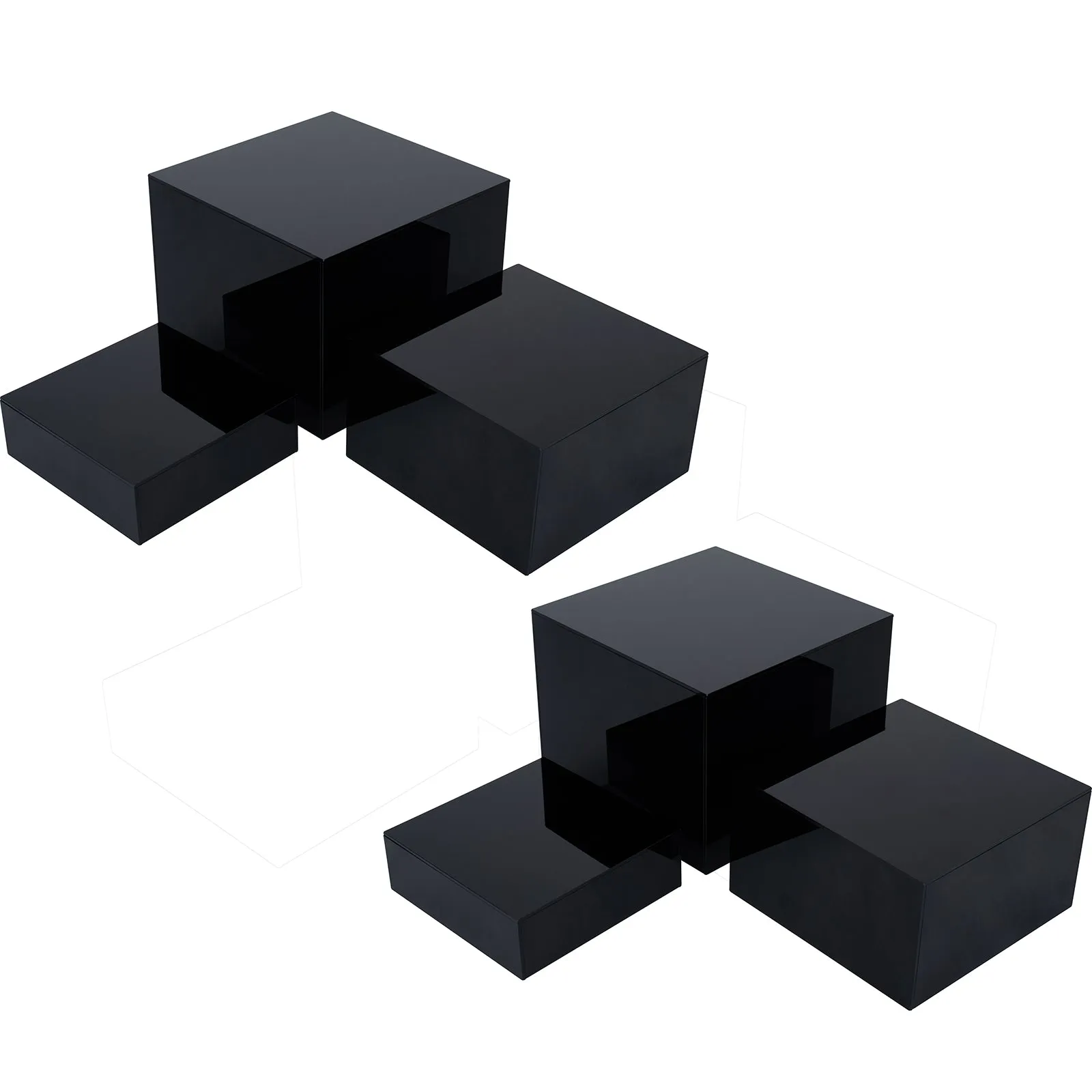 Set of 3 Acrylic Cube Display Nesting Risers with Hollow Bottoms