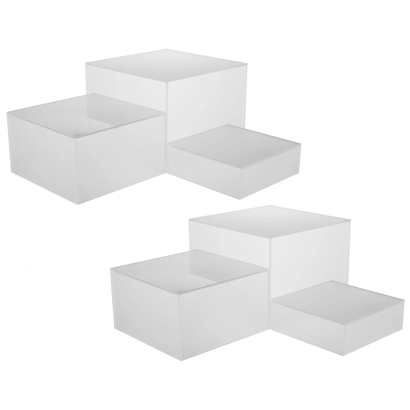 Set of 3 Acrylic Cube Display Nesting Risers with Hollow Bottoms