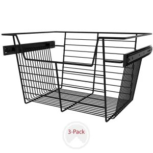 Sidelines / CBSL-181410MB-3 / 18" W Closet Baskets for Custom Closet Systems (3-Pack)