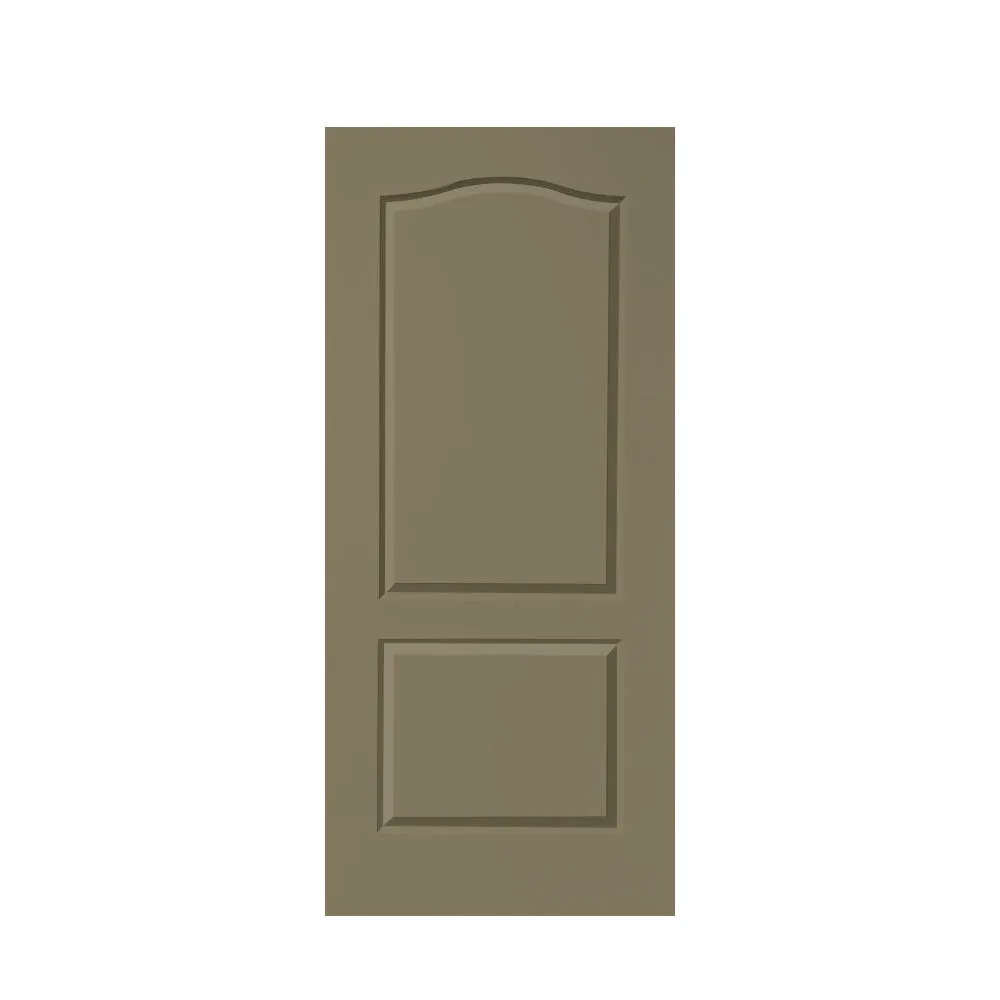 Stained Composite MDF 2 Panel Arch Top Interior Pocket Door