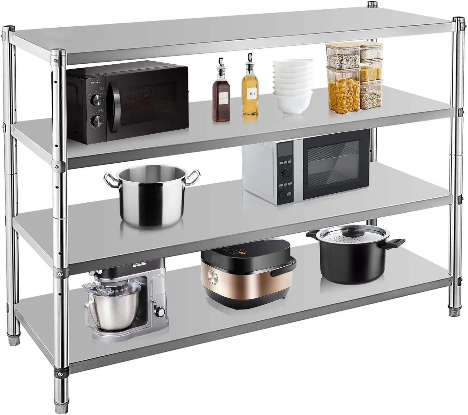 Heavy-Duty Stainless Steel Kitchen Shelf - Durable Storage Rack