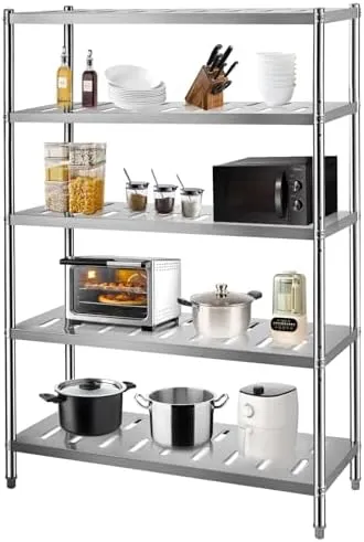 Heavy-Duty Stainless Steel Kitchen Shelf - Durable Storage Rack