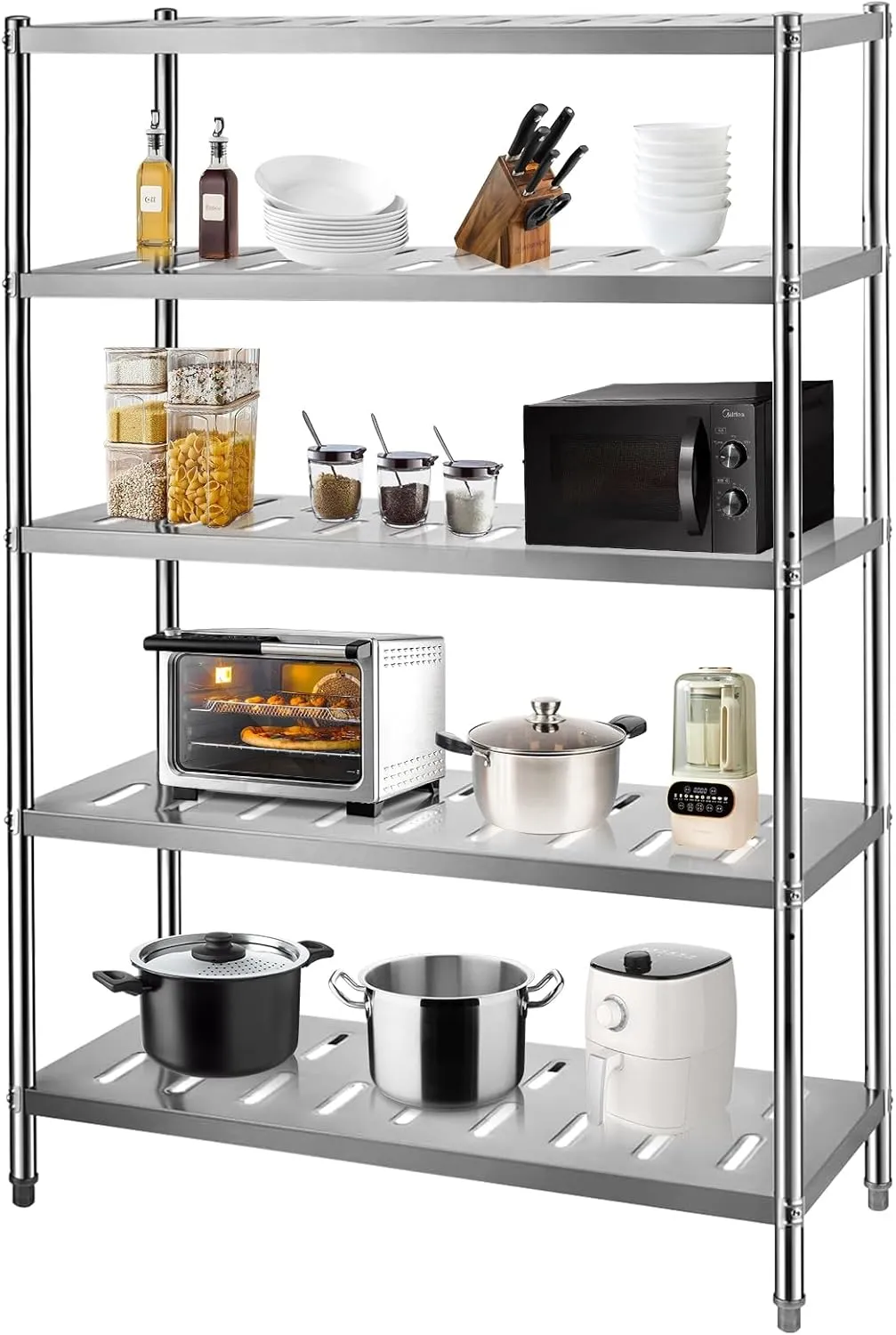 Heavy-Duty Stainless Steel Kitchen Shelf - Durable Storage Rack