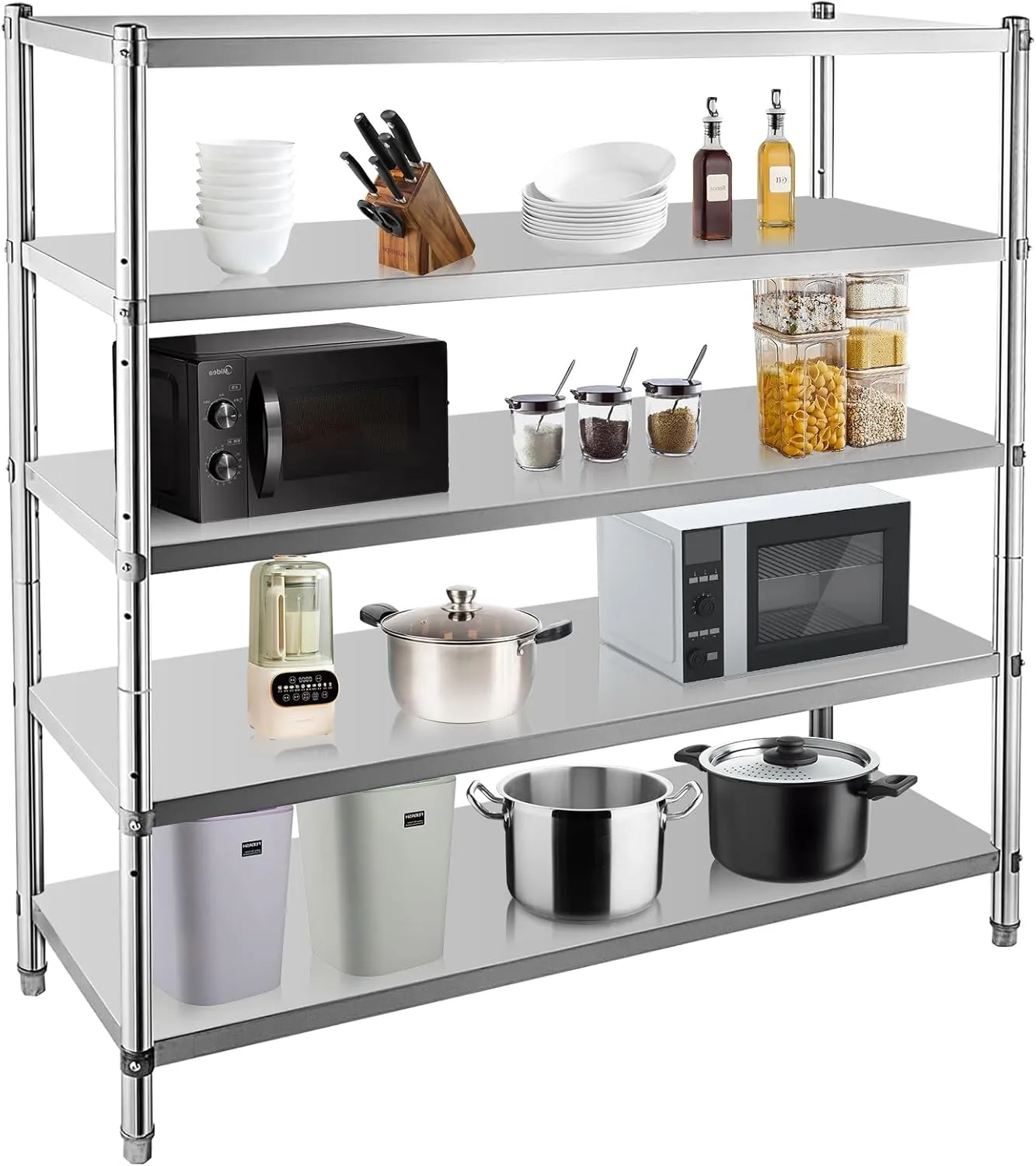 Heavy-Duty Stainless Steel Kitchen Shelf - Durable Storage Rack