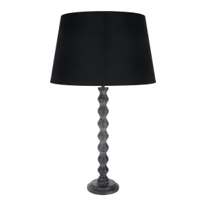 Tall Black Wooden Table Lamp