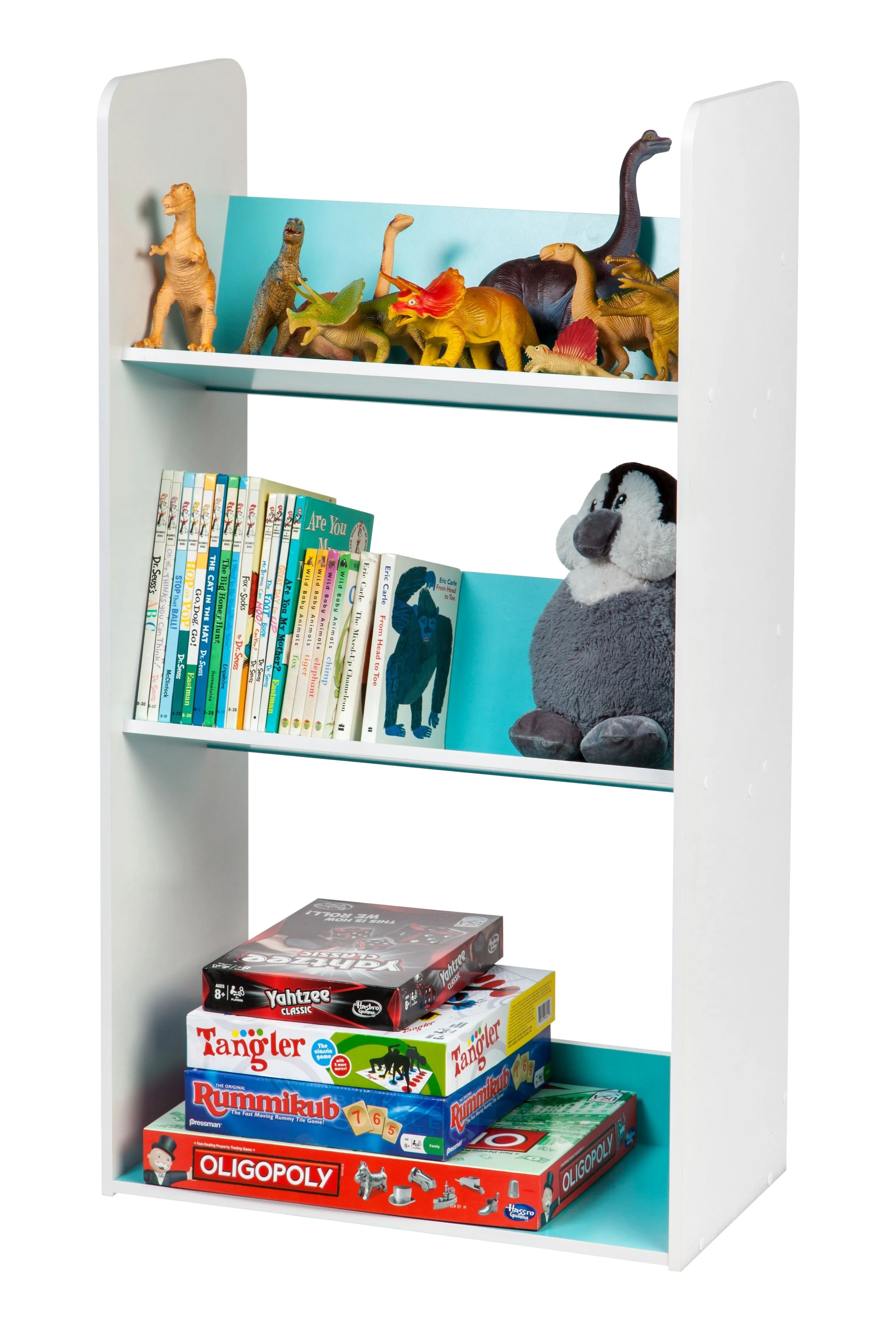 Tilted Book Shelf Rack - 3 Tier