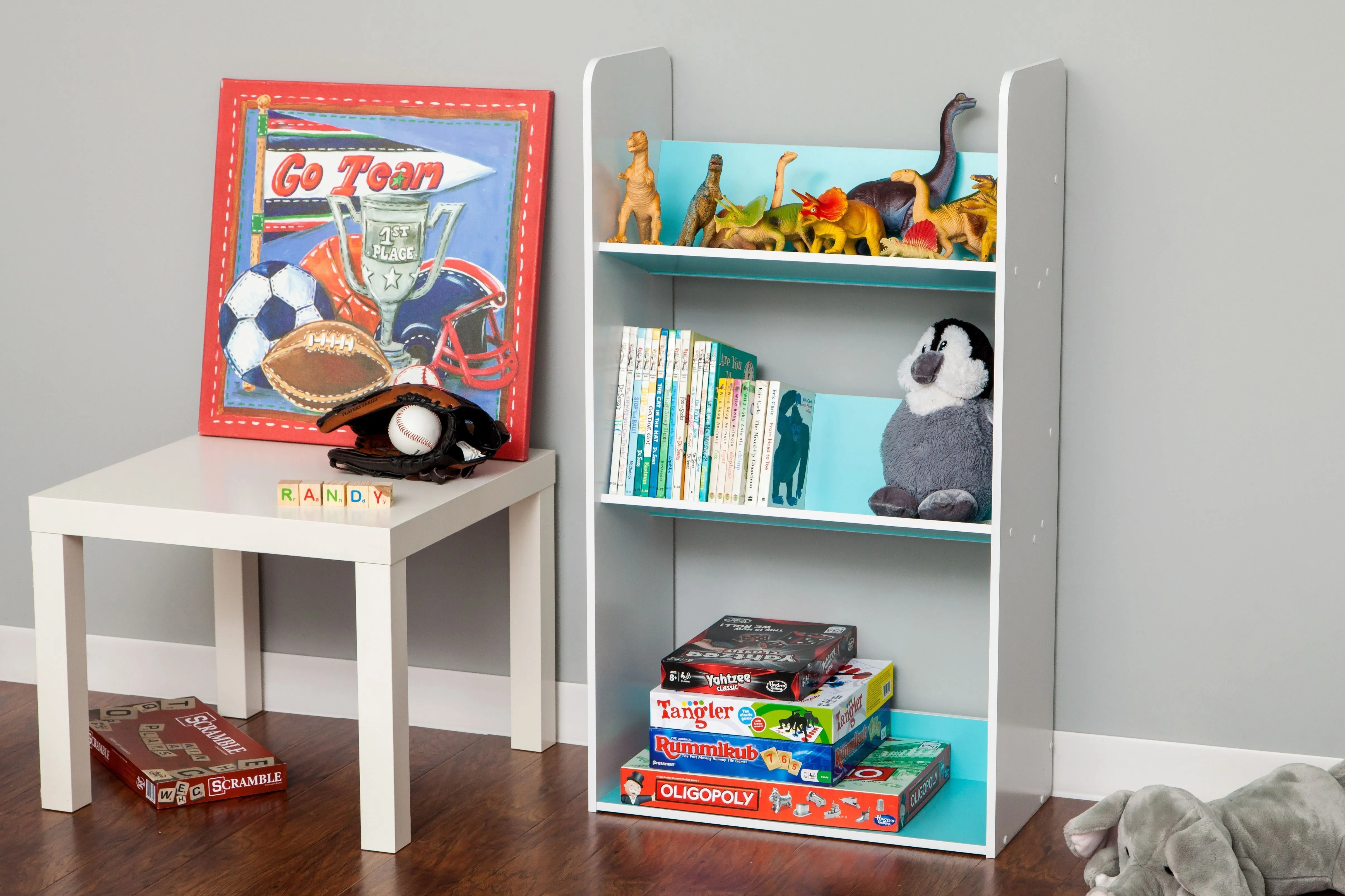 Tilted Book Shelf Rack - 3 Tier