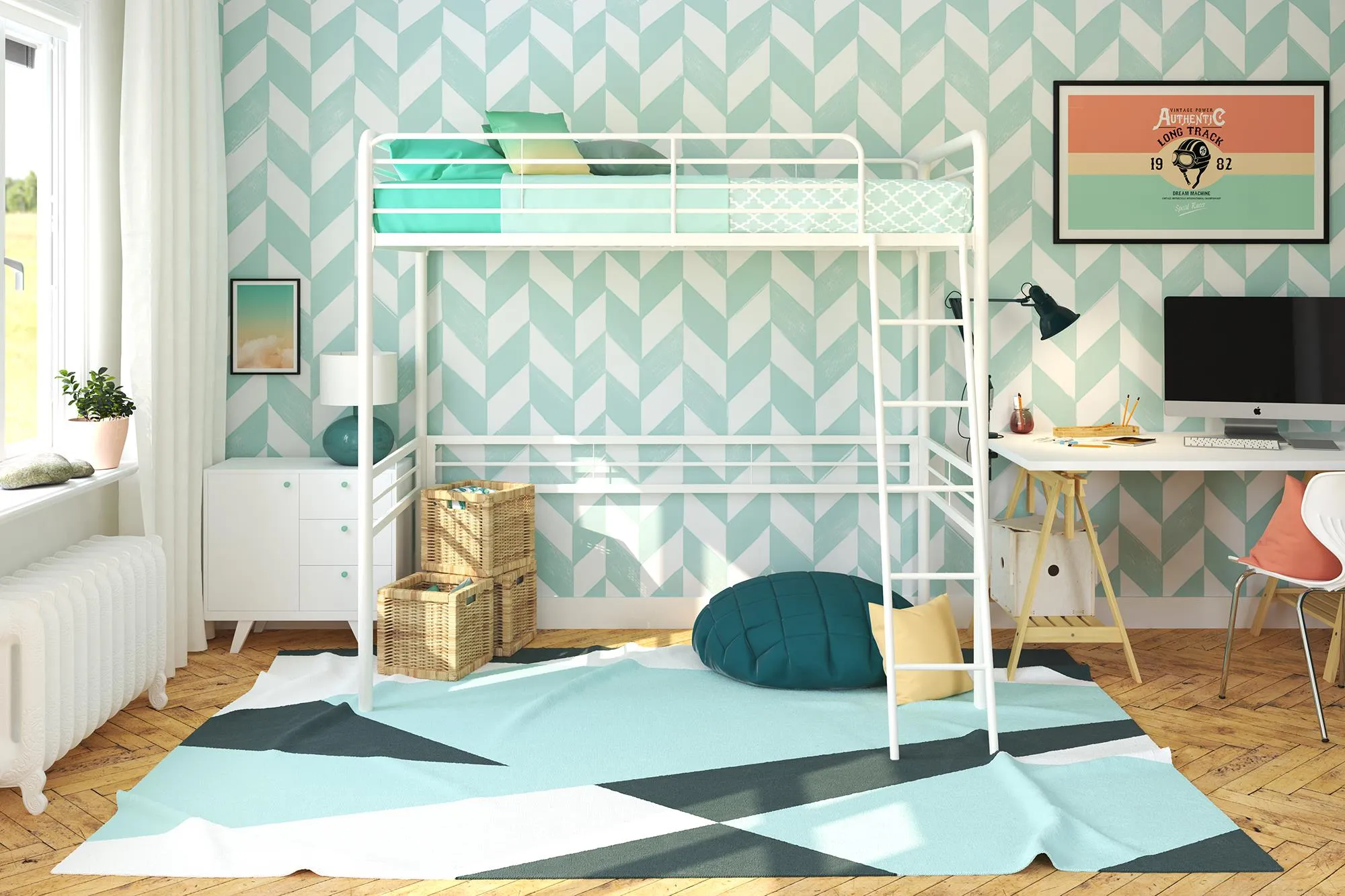 Tommy Metal Loft Bed