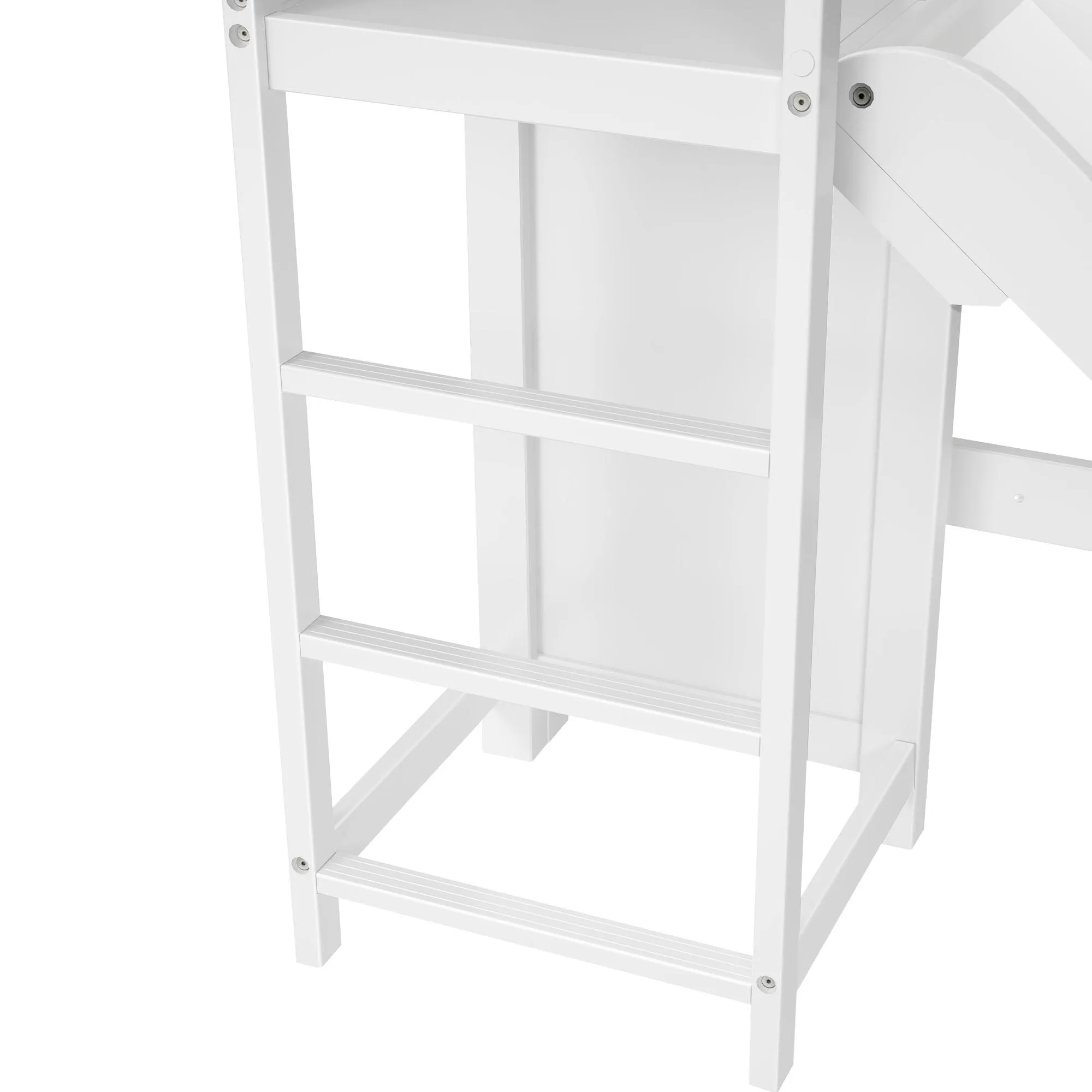 Twin High Bunk Bed with Slide Platform