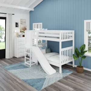 Twin High Bunk Bed with Slide Platform