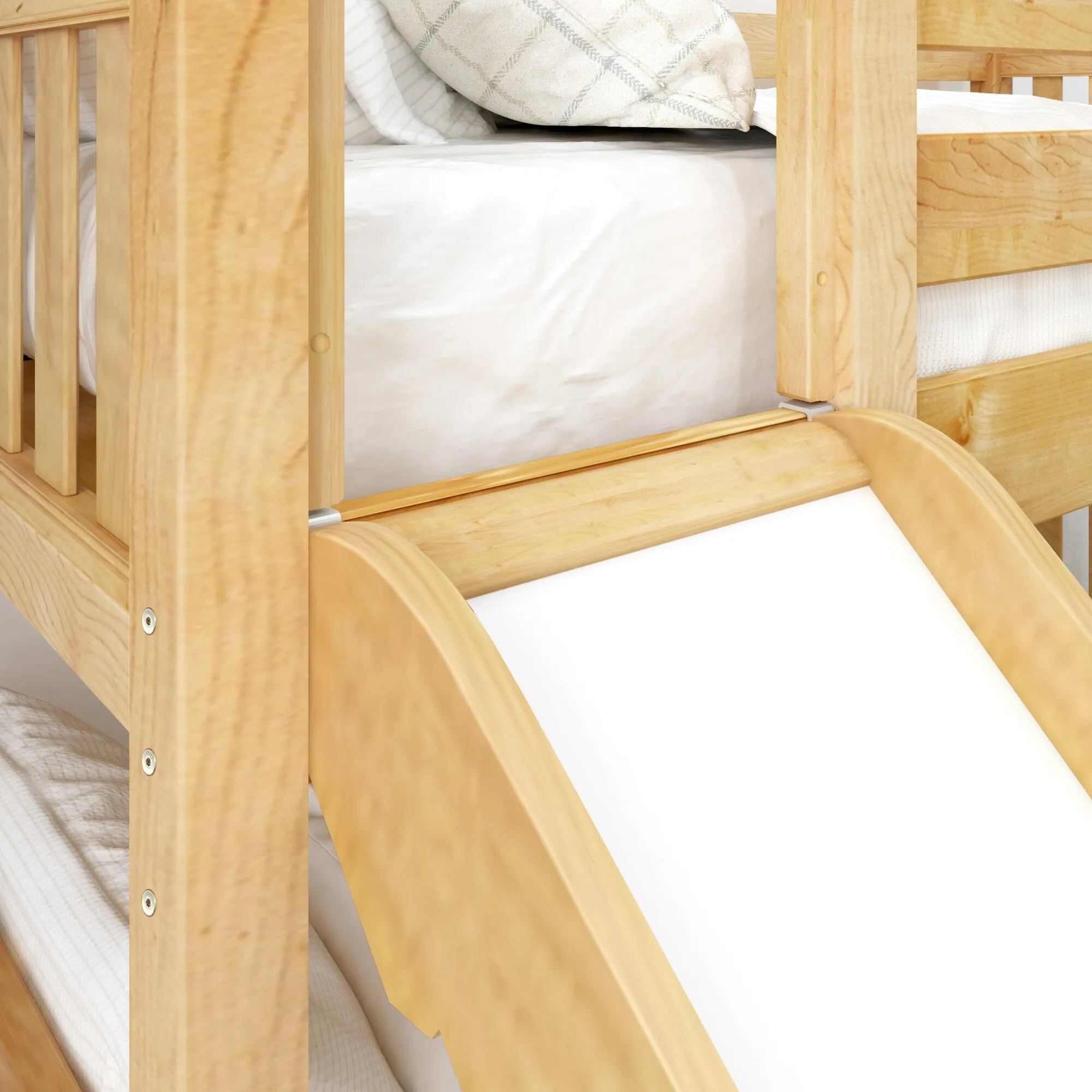 Twin Medium Bunk Bed with Slide and Trundle Bed