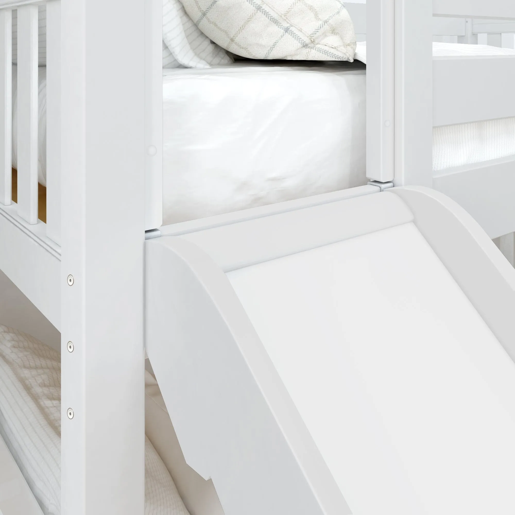 Twin Medium Bunk Bed with Slide and Trundle Bed