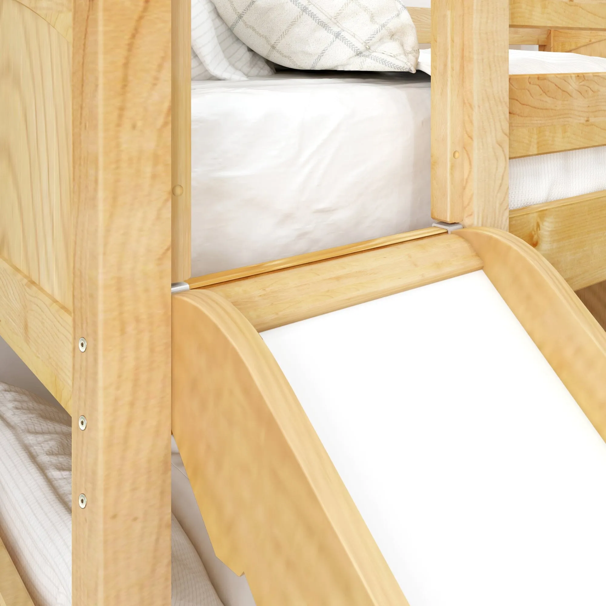 Twin Medium Bunk Bed with Slide and Trundle Bed