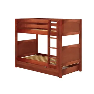 Twin Medium Bunk Bed with Trundle Drawer