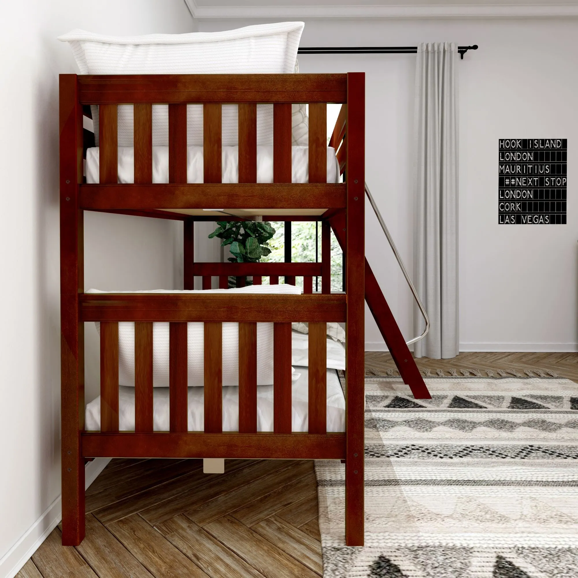 Twin XL Medium Bunk Bed with Ladder