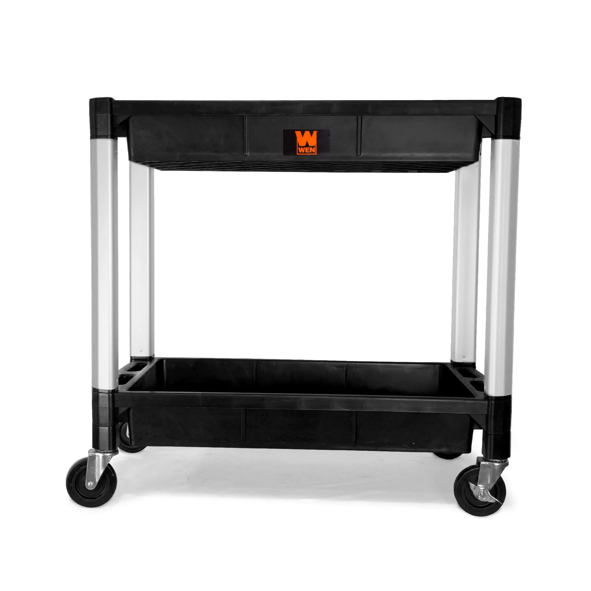 WEN 73162 Two-Tray 300-Pound Capacity Double Decker Service and Utility Cart