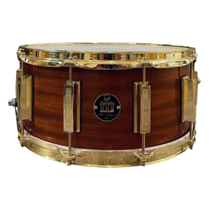 WFL3 Mahogany Snare Drum - Natural Gloss 6.5"x14" Brass Lugs Trick b2