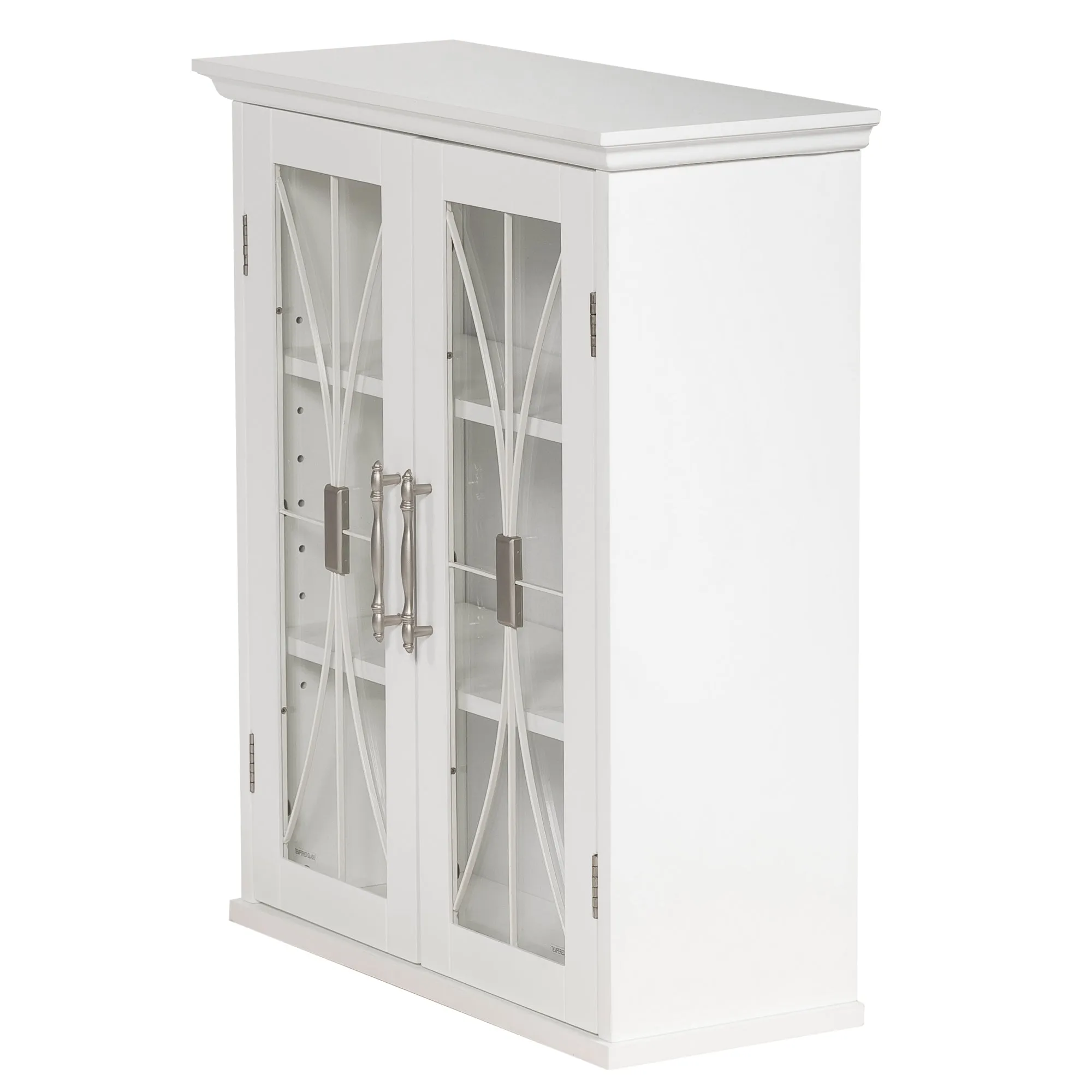 Wooden Wall Cabinet with 2 Doors, White