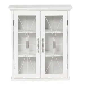 Wooden Wall Cabinet with 2 Doors, White